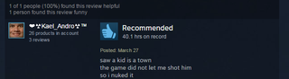Illustration for article titled Fallout 3, As Told By Steam Reviews